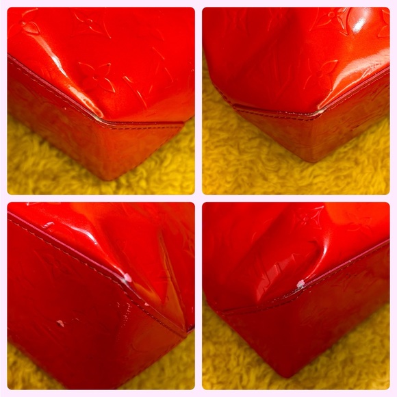 Louis Vuitton Red Vernis Reade PM Embossed Monogram Tote - Picture 13 of 16
